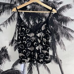 Killstar Unicorn Gryeyscale Rainbow Gotthic Nightie Womens Tank Top Size Medium